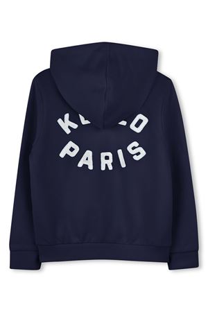 Navy blue cotton hoodie KENZO KIDS | K61176848